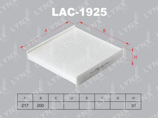 LYNXauto LAC-1925C - Фильтр воздуха в салоне autodnr.net