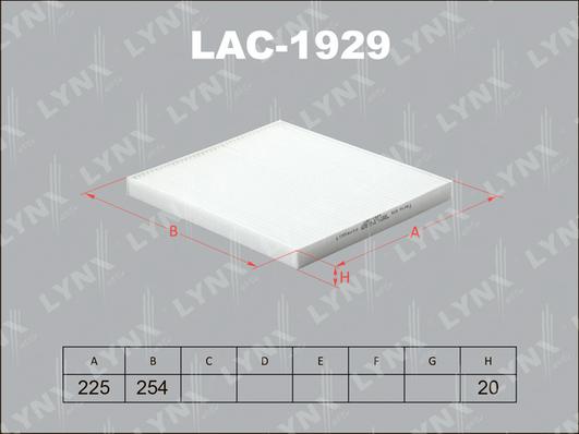 LYNXauto lac-1929 - Фильтр воздуха в салоне autodnr.net