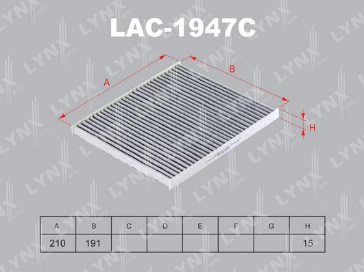 LYNXauto LAC-1947C - Фильтр воздуха в салоне autodnr.net