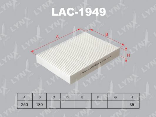 LYNXauto LAC-1949 - Фильтр воздуха в салоне autodnr.net