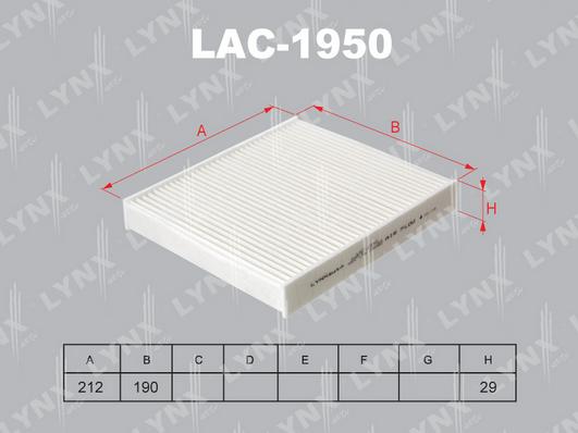 LYNXauto LAC-1950 - Фильтр воздуха в салоне autodnr.net