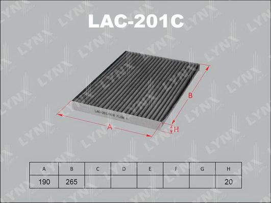 LYNXauto LAC-201C - Фильтр воздуха в салоне avtokuzovplus.com.ua