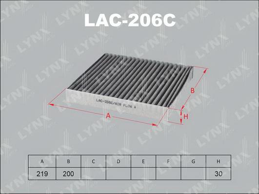 LYNXauto LAC-206C - Фильтр воздуха в салоне autodnr.net