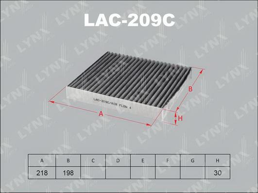 LYNXauto LAC-209C - Фильтр воздуха в салоне autodnr.net