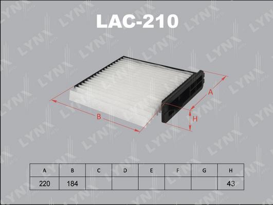 LYNXauto LAC-210 - Фильтр воздуха в салоне autodnr.net
