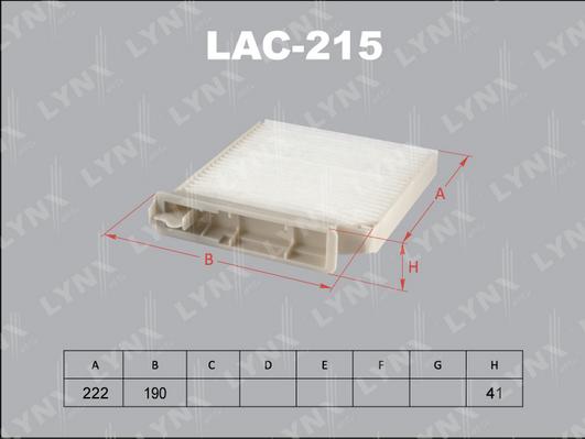LYNXauto LAC-215 - Фильтр воздуха в салоне autodnr.net