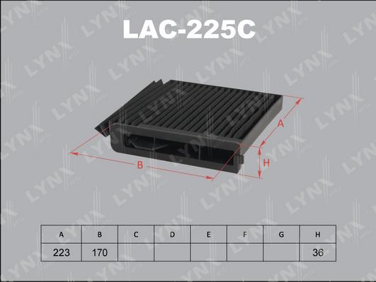 LYNXauto LAC-225C - Фильтр воздуха в салоне autodnr.net