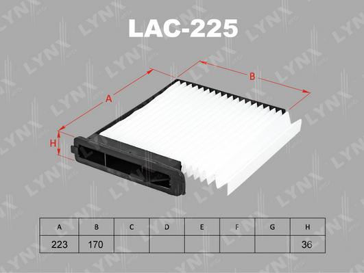 LYNXauto LAC-225 - Фильтр воздуха в салоне autodnr.net