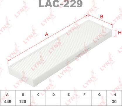 LYNXauto LAC-229 - Фильтр воздуха в салоне autodnr.net