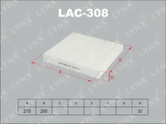 LYNXauto LAC-308 - Фильтр воздуха в салоне autodnr.net