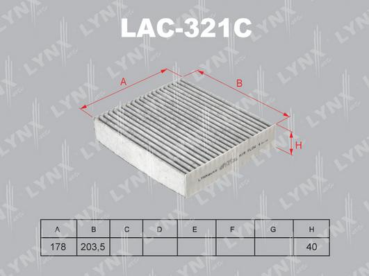 LYNXauto LAC-321C - Фільтр, повітря у внутрішній простір autocars.com.ua
