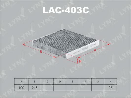 LYNXauto LAC-403C - Фильтр салонный угольный MAZDA 2 03> - 6 02> - CX7 07> autodnr.net