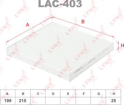 LYNXauto LAC-403 - Фильтр воздуха в салоне autodnr.net