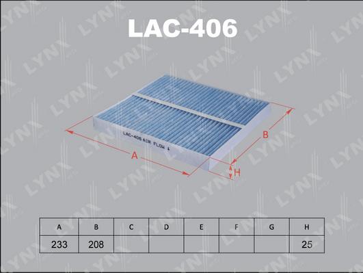 LYNXauto LAC-406 - Фильтр воздуха в салоне autodnr.net