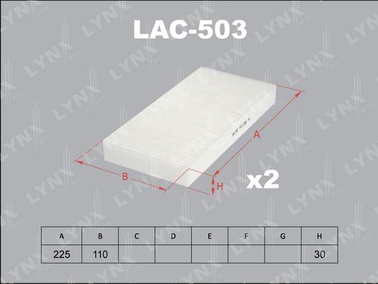 LYNXauto LAC-503 - Фильтр воздуха в салоне avtokuzovplus.com.ua