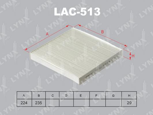 LYNXauto lac-513 - Фильтр воздуха в салоне autodnr.net