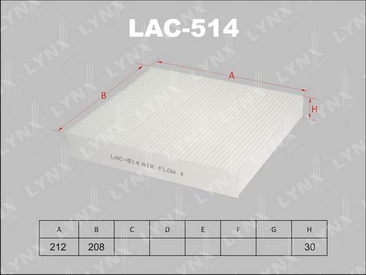 LYNXauto LAC-514 - Фильтр воздуха в салоне autodnr.net