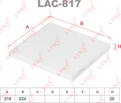 LYNXauto LAC-817 - Фильтр воздуха в салоне autodnr.net