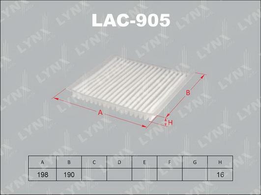 LYNXauto LAC-905 - Фильтр воздуха в салоне autodnr.net