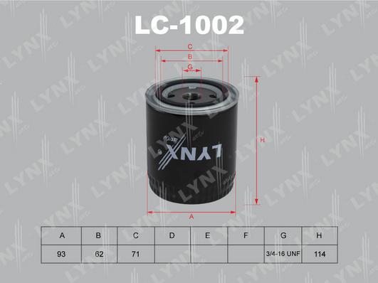 LYNXauto LC-1002 - Масляный фильтр autodnr.net