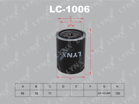 LYNXauto LC-1006 - Масляный фильтр autodnr.net