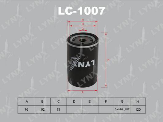 LYNXauto LC-1007 - Масляный фильтр avtokuzovplus.com.ua