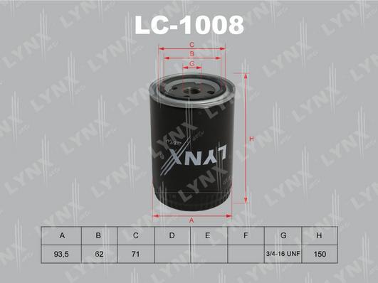 LYNXauto LC-1008 - Масляный фильтр autodnr.net