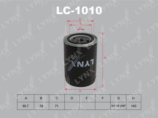 LYNXauto LC-1010 - Масляный фильтр avtokuzovplus.com.ua