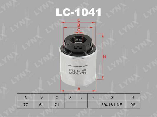 LYNXauto LC-1041 - Масляный фильтр autodnr.net