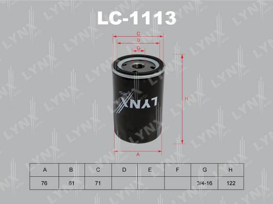 LYNXauto LC-1113 - Масляный фильтр avtokuzovplus.com.ua