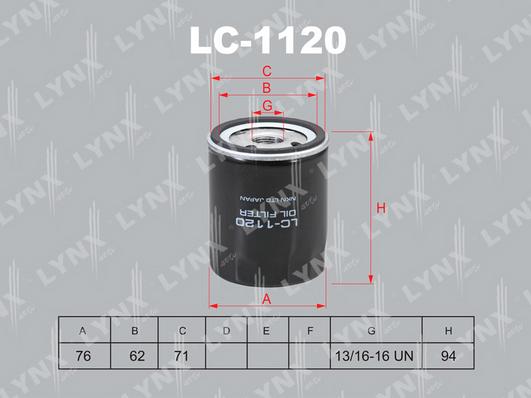 LYNXauto LC-1120 - Масляный фильтр autodnr.net