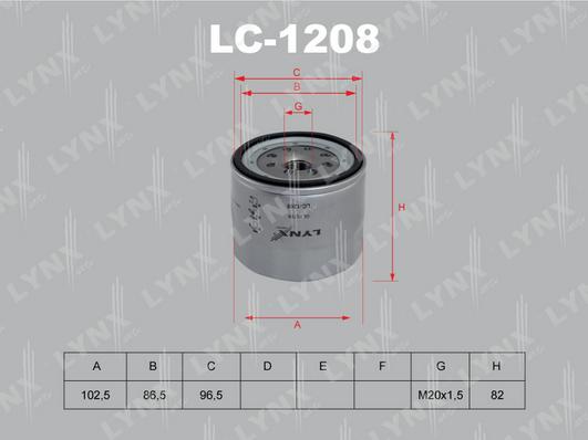 LYNXauto LC-1208 - Масляный фильтр avtokuzovplus.com.ua