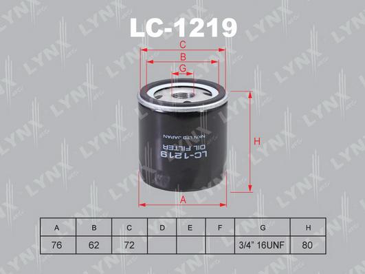 LYNXauto LC-1219 - Масляный фильтр autodnr.net