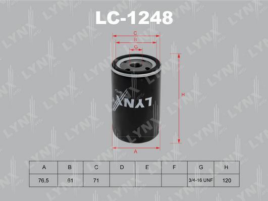 LYNXauto LC-1248 - Масляный фильтр autodnr.net
