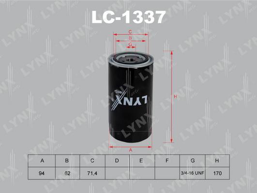 LYNXauto LC-1337 - Масляный фильтр autodnr.net
