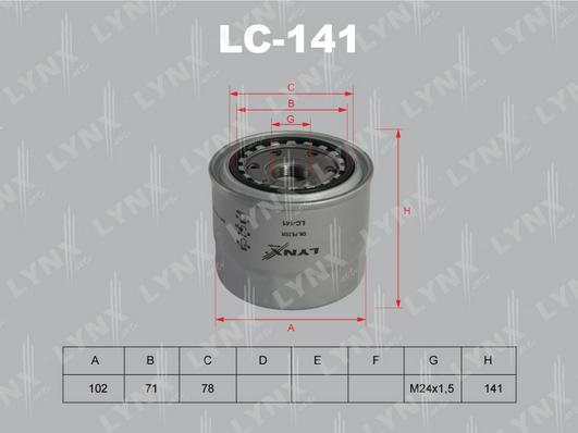 LYNXauto LC-141 - Масляный фильтр autodnr.net