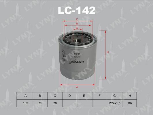 LYNXauto LC-142 - Масляный фильтр autodnr.net