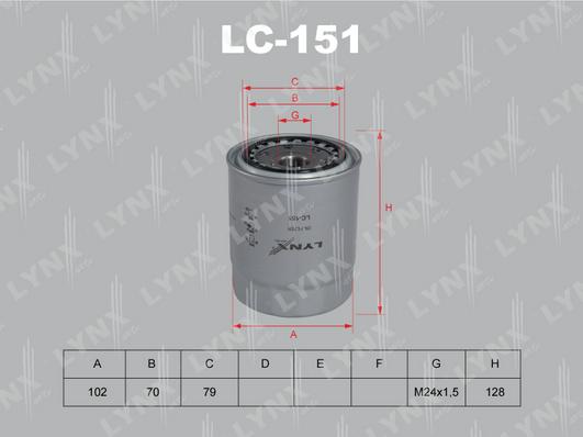 LYNXauto LC-151 - Масляный фильтр autodnr.net
