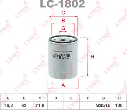LYNXauto LC-1802 - Масляный фильтр autodnr.net