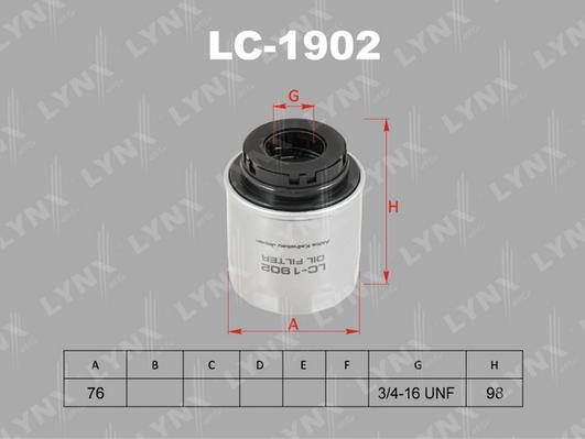 LYNXauto LC-1902 - Масляный фильтр autodnr.net