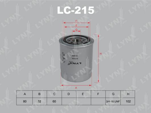 LYNXauto LC-215 - Масляный фильтр autodnr.net
