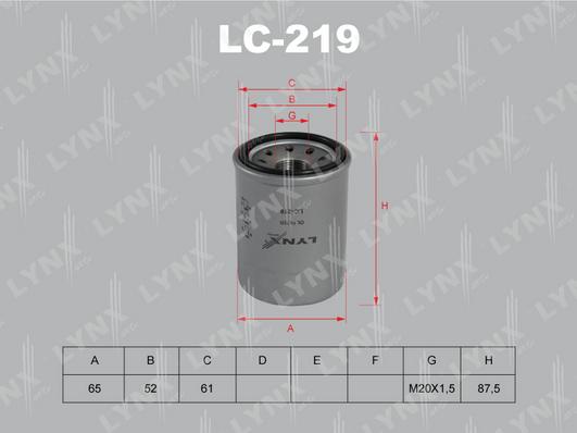 LYNXauto LC-219 - Масляный фильтр autodnr.net