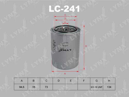 LYNXauto LC-241 - Масляный фильтр avtokuzovplus.com.ua