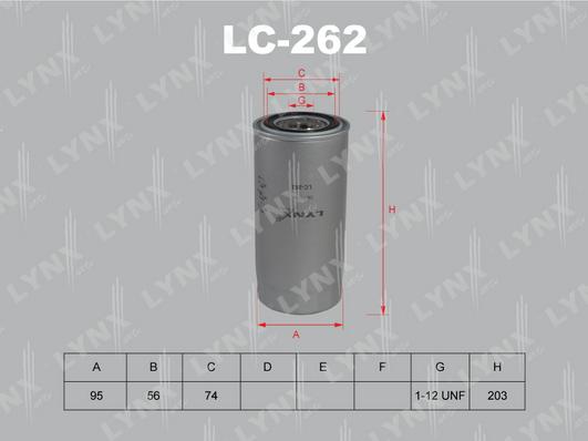 LYNXauto LC-262 - Масляный фильтр autodnr.net