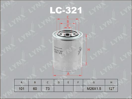 LYNXauto LC-321 - Масляный фильтр autodnr.net