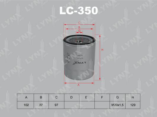 LYNXauto LC-350 - Масляный фильтр autodnr.net