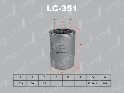 LYNXauto LC-351 - Масляный фильтр autodnr.net