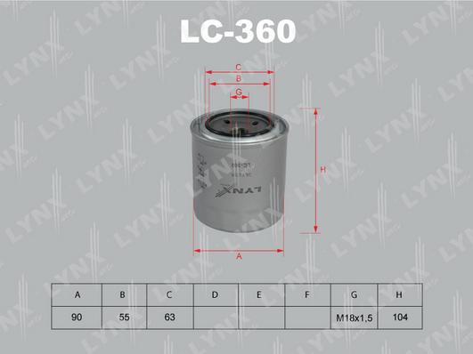 LYNXauto LC-360 - Масляный фильтр autodnr.net