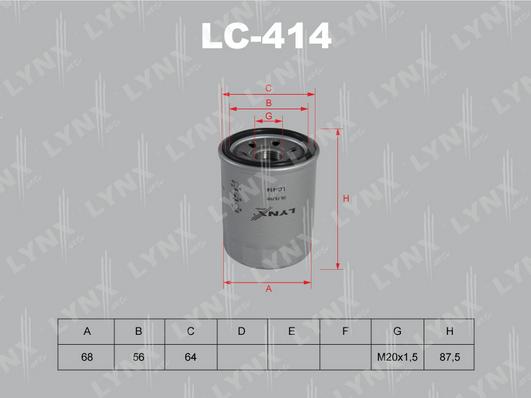 LYNXauto LC-414 - Масляный фильтр autodnr.net