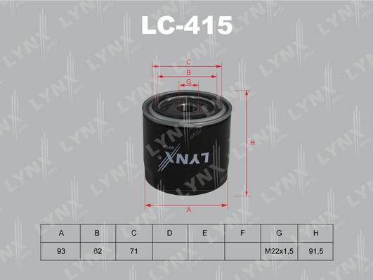 LYNXauto LC-415 - Масляный фильтр autodnr.net